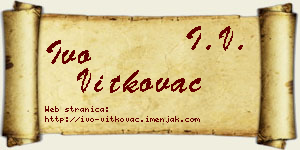 Ivo Vitkovac vizit kartica